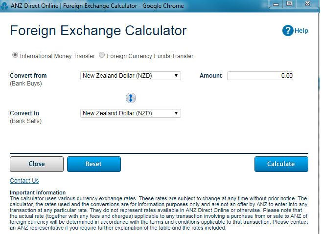 View Foreign Exchange Calculator